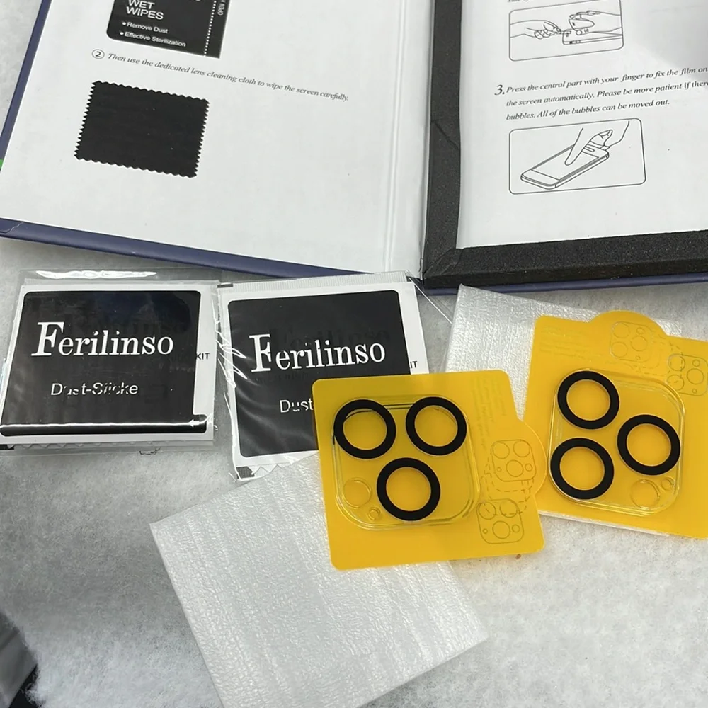 NEW!!! Ferilinso protector iPhone pro max tempered glass